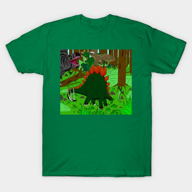 Jurassic Ruckus T-Shirt by TopsyTriceratops